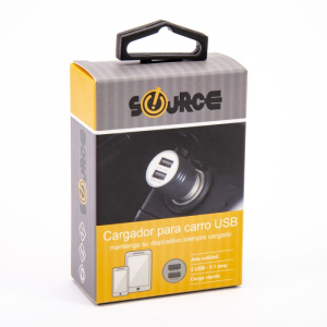 CARGADOR PARA CARRO SOURCE 2 USB (10% DE DESCUENTO EN 4 O MAS UNIDADES)
