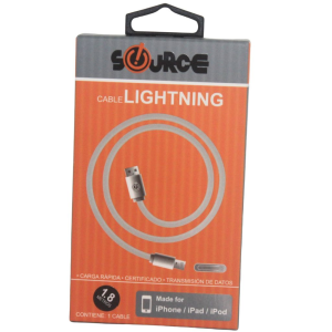 CABLE DE CONEXION SOURCE CARGA LIGHTNING 1.8M (15% DE DESCUENTO EN 4 O MAS UNIDADES)