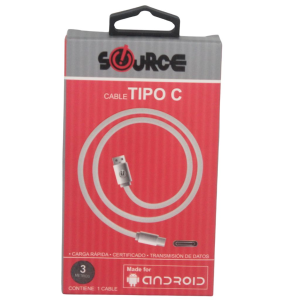 CABLE DE CONEXION SOURCE TIPO C 3M (15% DE DESCUENTO EN 4 O MAS UNIDADES)