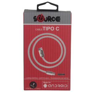 CABLE DE CONEXION SOURCE TIPO C 1 M (10% DE DESCUENTO EN 4 O MAS UNIDADES)