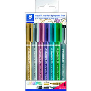 MARCADOR STAEDTLER METALICO 6 COLORES + PIGMENT0.3 (25% DE DESCUENTO EN 4 O MAS UNIDADES)