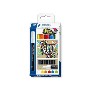 MARCADOR LUMOCOLOR STAEDTLER 6 PIEZAS 349 (10% DE DESCUENTO EN 4 O MAS UNIDADES)
