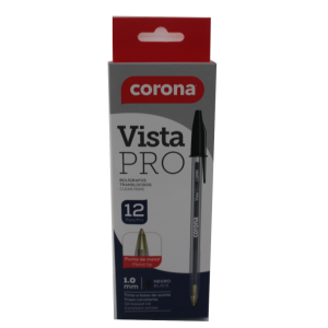 BOLIGRAFO NEGRO CORONA 1.0MM UNIDAD (12)