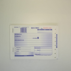 RECIBO PARA DINERO 2 TANTOS QUIMICO 6 3/4x4 1/4/54 (25% DE DESCUENTO EN 7 O MAS UNIDADES)