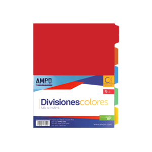 DIVISIONES P/PORTAFOLIO AMPO 5 DIV.COLOR INTENSO (20% DE DESCUENTO EN 7 O MAS UNIDADES)