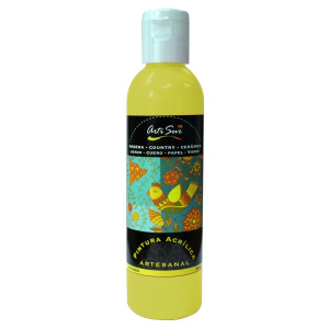 PINTURA ARTESANAL ACRILICA AMARILLO LIMON FLUO 120 (15% DE DESCUENTO EN 4 O MAS UNIDADES)