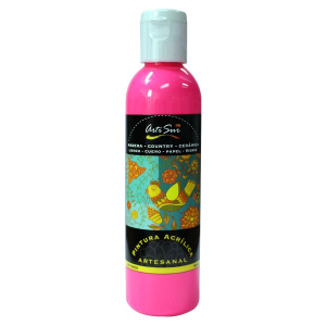 PINTURA ARTESANAL ACRILICA ROSADO FLUO 120ML (15% DE DESCUENTO EN 4 O MAS UNIDADES)
