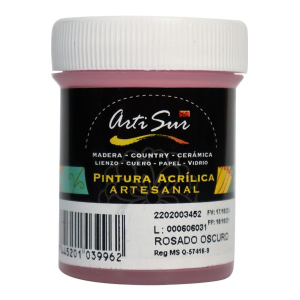 PINTURA ARTESANAL ROSADO OSCURO 30ML (15% DE DESCUENTO EN 4 O MAS UNIDADES)