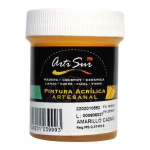 PINTURA ARTESANAL AMARILLO CADMIO 30ML (15% DE DESCUENTO EN 4 O MAS UNIDADES)