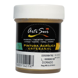 PINTURA ARTESANAL DORADO PERLADO 30ML (15% DE DESCUENTO EN 4 O MAS UNIDADES)