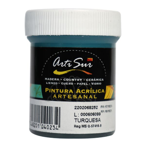 PINTURA ARTESANAL TURQUESA 30ML (15% DE DESCUENTO EN 4 O MAS UNIDADES)