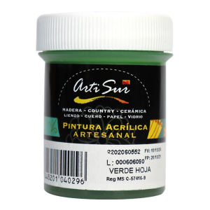 PINTURA ARTESANAL VERDE HOJA 30ML (15% DE DESCUENTO EN 4 O MAS UNIDADES)