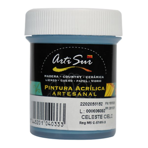 PINTURA ARTESANAL CELESTE CIELO 30ML (15% DE DESCUENTO EN 4 O MAS UNIDADES)
