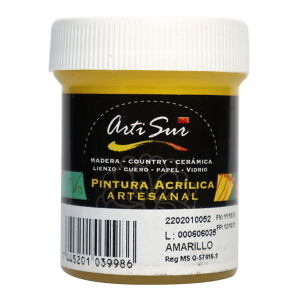 PINTURA ARTESANAL AMARILLO MEDIO 30ML (15% DE DESCUENTO EN 4 O MAS UNIDADES)