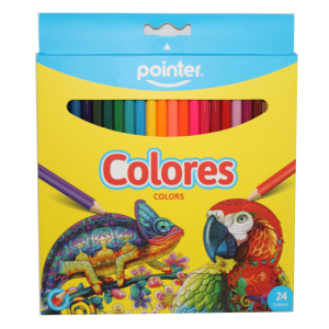 LAPIZ POINTER CAJA 24 COLORES LARGO (25% DE DESCUENTO EN 5 O MAS UNIDADES)