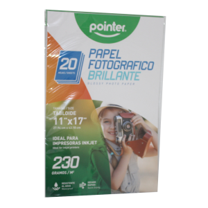 PAPEL FOTOGRAFICO POINTER BRILLANTE 11X17 230G 20H