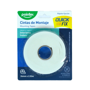 CINTA DOBLE CONTACTO POINTER 24MM X 2.53 M (25% DE DESCUENTO EN 13 O MAS UNIDADES)