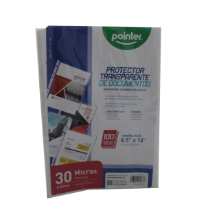 PROTECTOR DE HOJAS POINTER 30 MIC 8.5X13 PAQ 100 (20% DE DESCUENTO EN 4 O MAS UNIDADES)