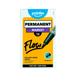 MARCADOR PERMANENTE NEGRO POINTER FINO BALA (12)