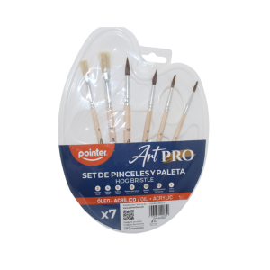 SET DE 6 PINCELES 2,4,6,8,10,12 POINTER Y PALETA (25% DE DESCUENTO EN 4 O MAS UNIDADES)