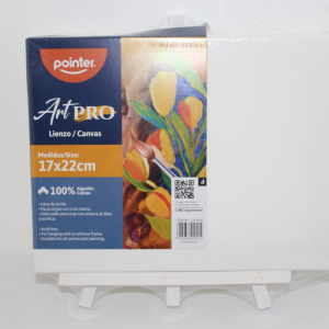 MINI LIENZO POINTER CON CABALLETE 17X22CM (25% DE DESCUENTO EN 5 O MAS UNIDADES)