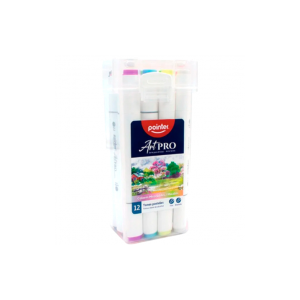 SET MARCADORES POINTER 12 COL TONOS PASTEL DOBLE P (20% DE DESCUENTO EN 4 O MAS UNIDADES)