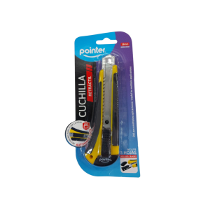 CUCHILLA CUTTER RETRACTIL POINTER 18MM (25% DE DESCUENTO EN 13 O MAS UNIDADES)