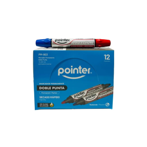 MARCADOR PERMANENTE DOBLE PUNTA POINTER BICOLOR(12