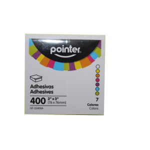 NOTAS ADHESIVAS POINTER 3X3PULG 400 UDS 7 COL (20% DE DESCUENTO EN 5 O MAS UNIDADES)