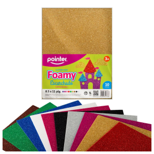 FOAMY ESCARCHADO POINTER COLORES SURTIDOS 10 UNDS