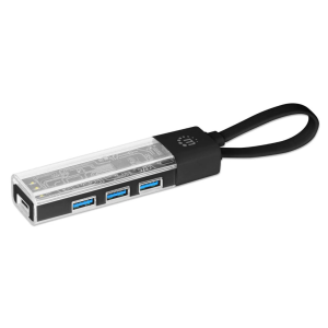 HUB MANHATTAN 181013 USB-A 3.0 Y USB-C TRANSPARENT (15% DE DESCUENTO EN 4 O MAS UNIDADES)