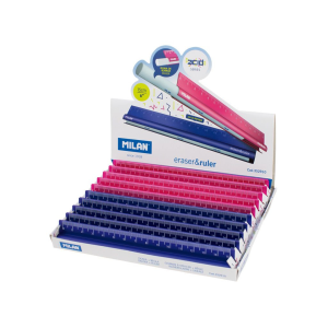 REGLA METALICA CON BORRADOR MILAN SERIE ACID (15% DE DESCUENTO EN 4 O MAS UNIDADES)