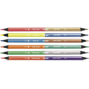 LAPIZ DE COLOR MILAN TRIANGULAR BICOLOR 6 LARGO (25% DE DESCUENTO EN 4 O MAS UNIDADES)