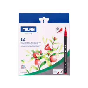 JUEGO DE MARCADOR MILAN PUNTA PINCEL 12 UNIDADES (20% DE DESCUENTO EN 4 O MAS UNIDADES)